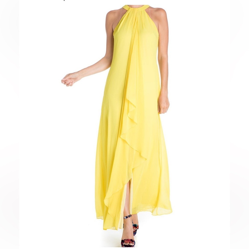 Meghan LA One Shoulder Yellow Dress - Picture 2 of 4